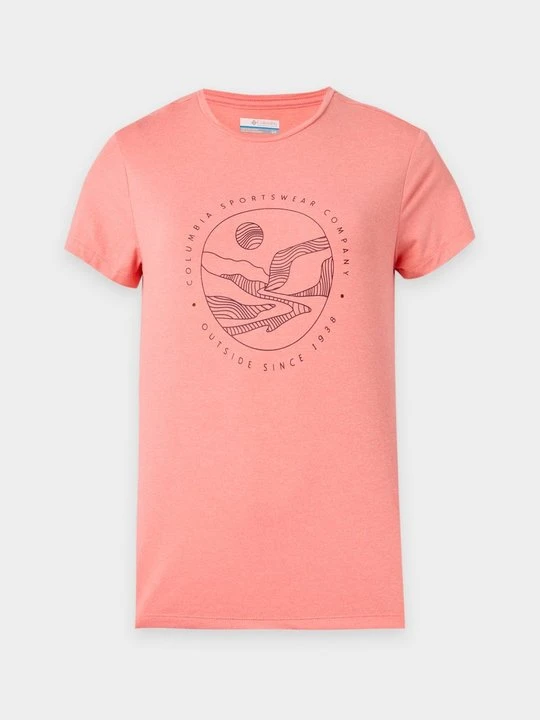 Zdjęcie produktu T-shirt z nadrukiem Columbia koralowy