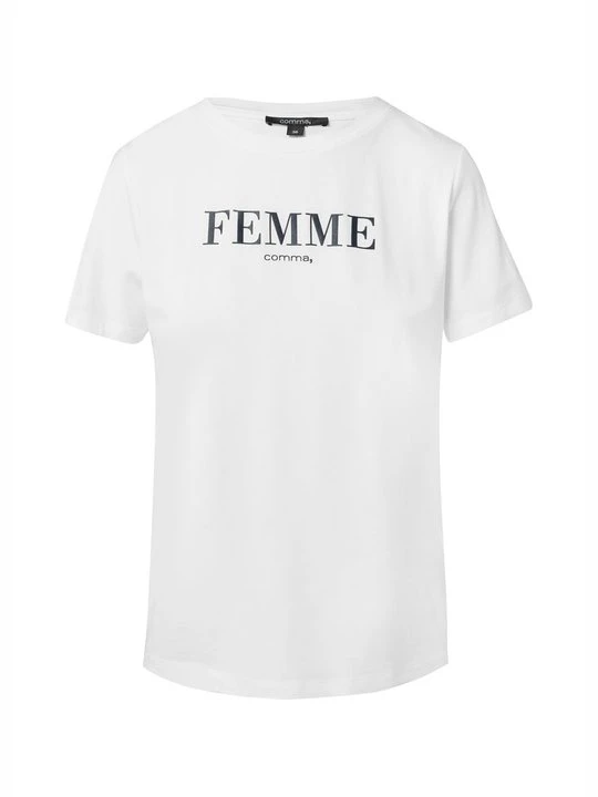 Zdjęcie produktu T-shirt z nadrukiem comma mleczny