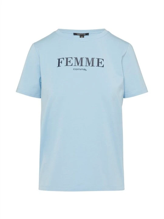 Zdjęcie produktu T-shirt z nadrukiem comma jasnoniebieski