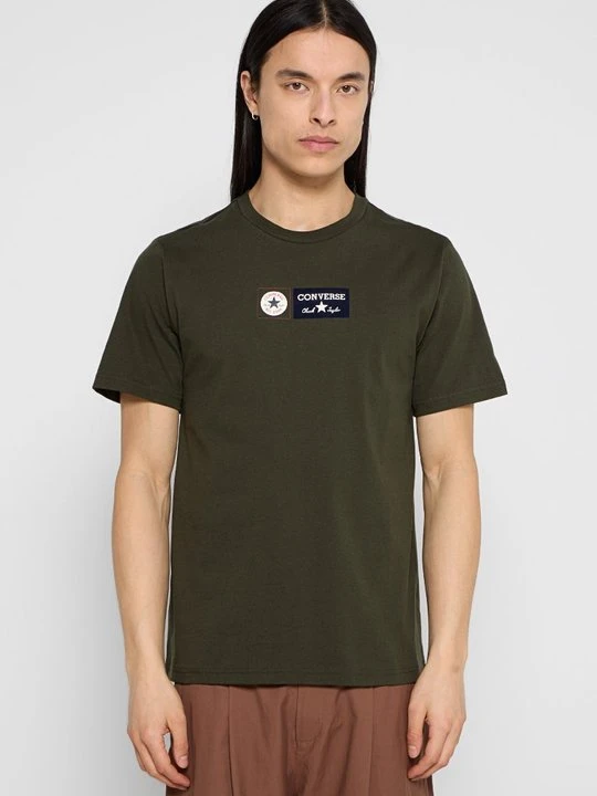 Zdjęcie produktu T-shirt z nadrukiem Converse ciemnozielony