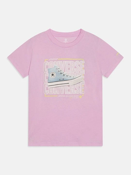 Zdjęcie produktu T-shirt z nadrukiem Converse liliowy