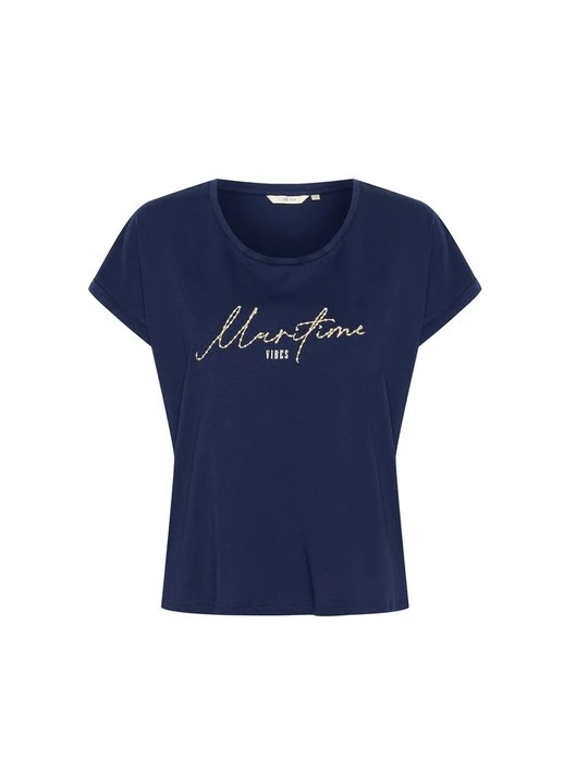 Zdjęcie produktu T-shirt z nadrukiem Cream granatowy