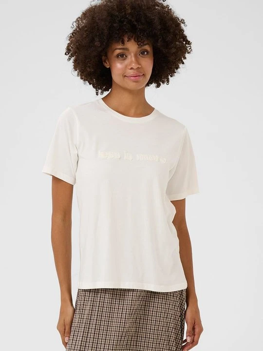 Zdjęcie produktu T-shirt z nadrukiem Culture beżowy melanż