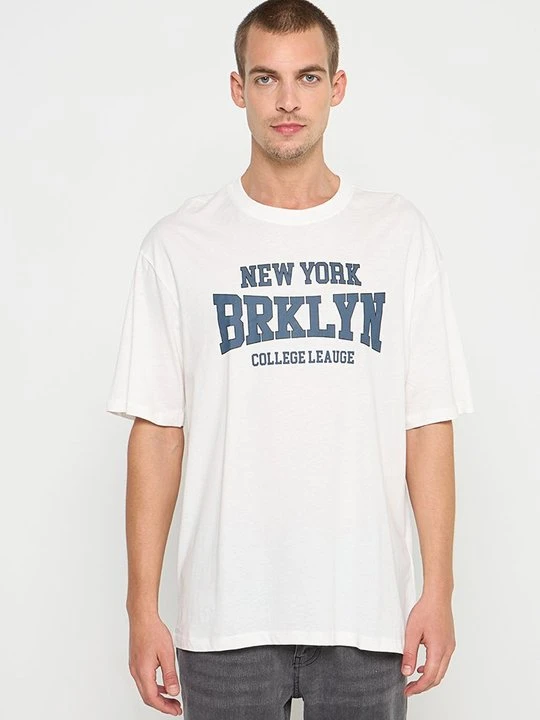 Zdjęcie produktu T-shirt z nadrukiem DeFacto mleczny