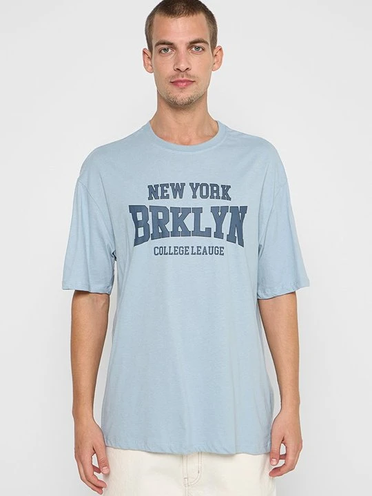 Zdjęcie produktu T-shirt z nadrukiem DeFacto niebieski