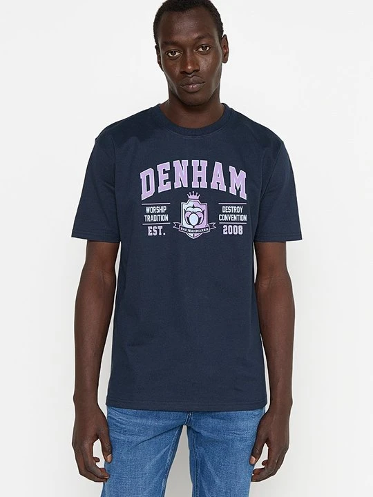 Zdjęcie produktu T-shirt z nadrukiem Denham granatowy
