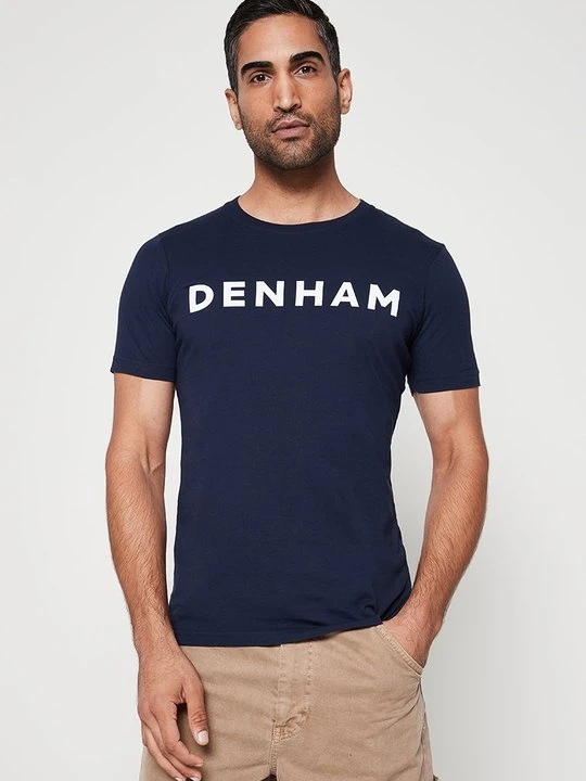 Zdjęcie produktu T-shirt z nadrukiem Denham granatowy