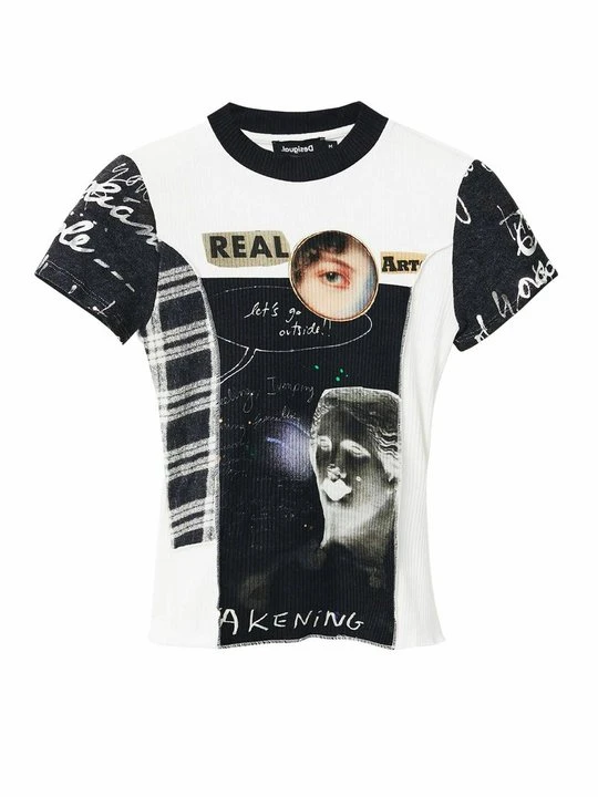 Zdjęcie produktu T-shirt z nadrukiem Desigual biały