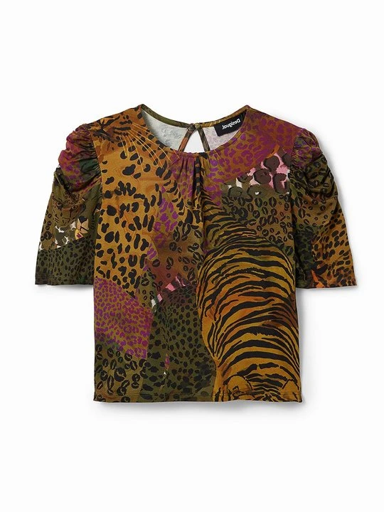 Zdjęcie produktu T-shirt z nadrukiem Desigual khaki