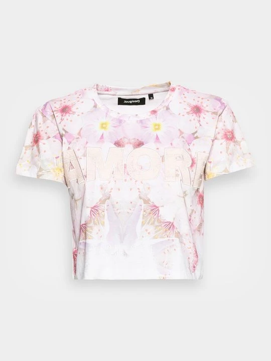Zdjęcie produktu T-shirt z nadrukiem Desigual liliowy