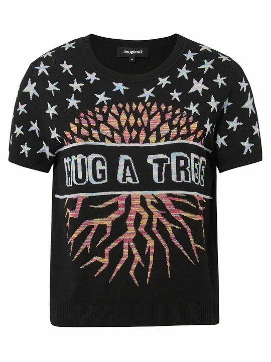 Zdjęcie produktu T-shirt z nadrukiem Desigual czarny