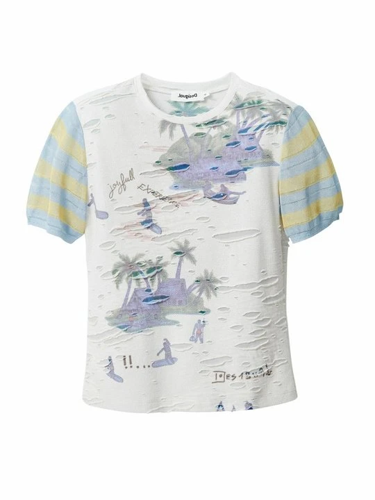 Zdjęcie produktu T-shirt z nadrukiem Desigual biały