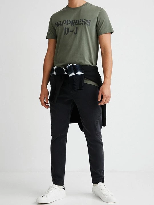 Zdjęcie produktu T-shirt z nadrukiem Desigual oliwkowy