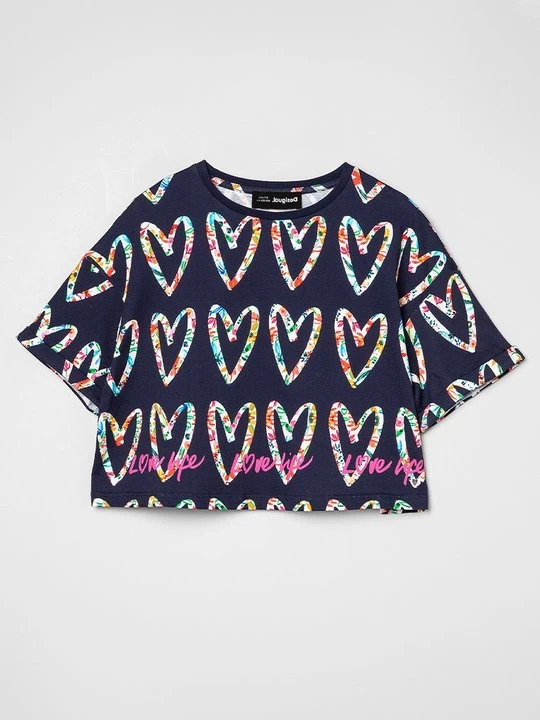 Zdjęcie produktu T-shirt z nadrukiem Desigual niebieski
