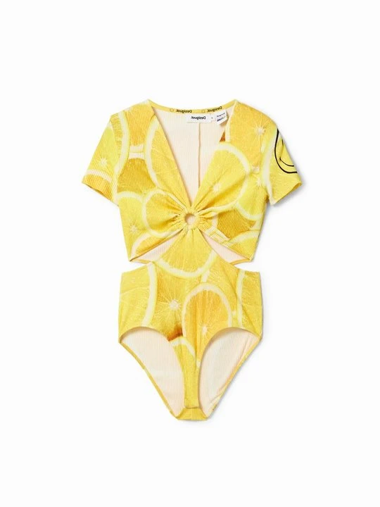 Zdjęcie produktu T-shirt z nadrukiem Desigual żółty