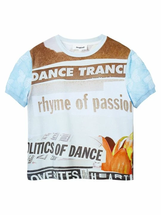 Zdjęcie produktu T-shirt z nadrukiem Desigual niebieski