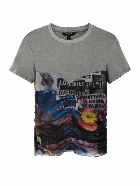 Zdjęcie produktu T-shirt z nadrukiem Desigual szary
