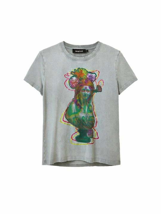 Zdjęcie produktu T-shirt z nadrukiem Desigual niebieski