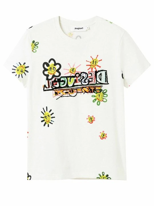 Zdjęcie produktu T-shirt z nadrukiem Desigual biały