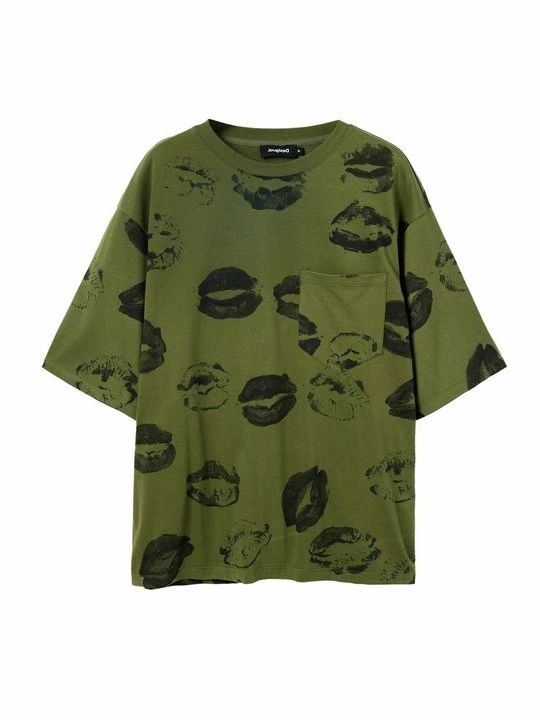 Zdjęcie produktu T-shirt z nadrukiem Desigual zielony