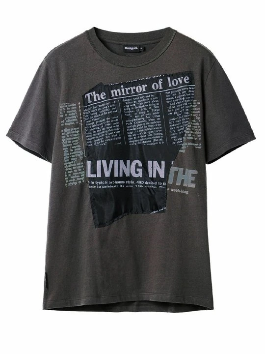 Zdjęcie produktu T-shirt z nadrukiem Desigual czarny