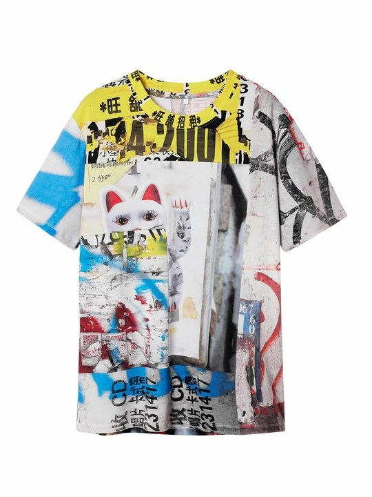 Zdjęcie produktu T-shirt z nadrukiem Desigual biały