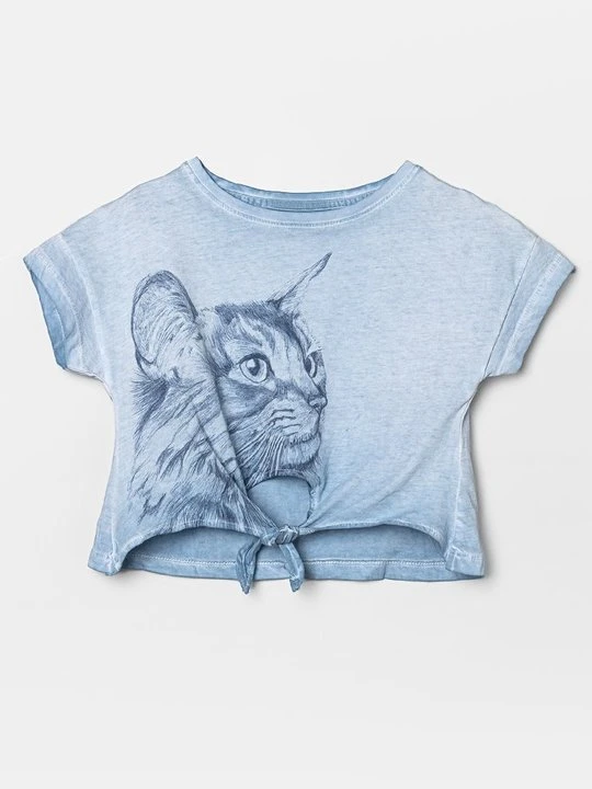Zdjęcie produktu T-shirt z nadrukiem Desigual niebieski