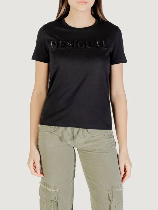 Zdjęcie produktu T-shirt z nadrukiem Desigual czarny