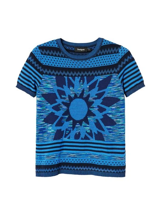 Zdjęcie produktu T-shirt z nadrukiem Desigual niebieski