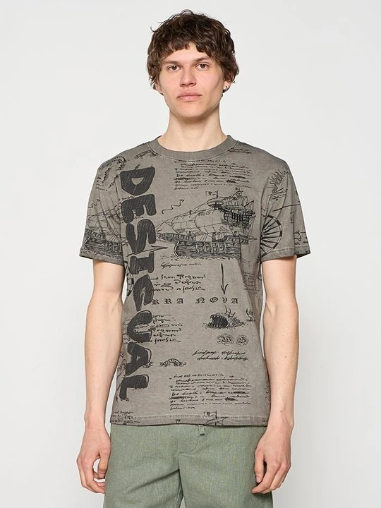 Zdjęcie produktu T-shirt z nadrukiem Desigual szary