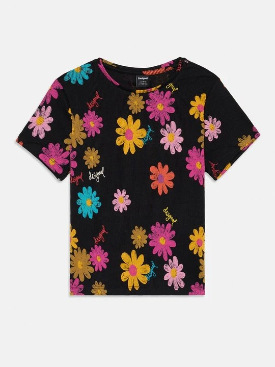 Zdjęcie produktu T-shirt z nadrukiem Desigual czarny