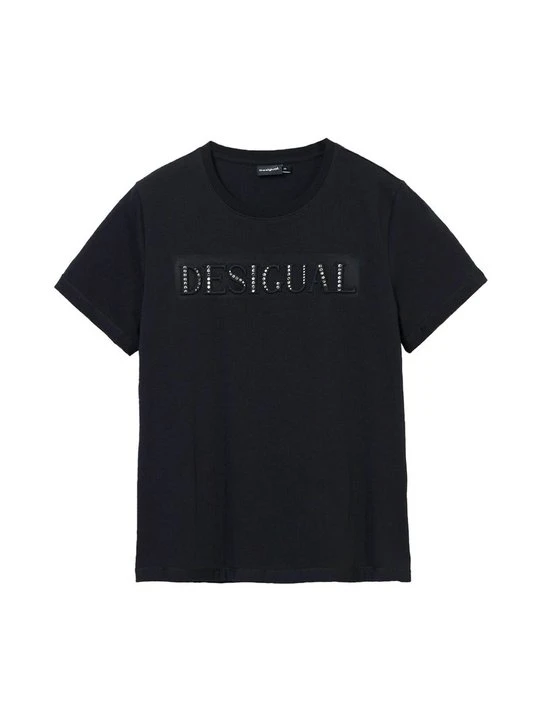 Zdjęcie produktu T-shirt z nadrukiem Desigual czarny