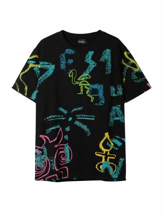 Zdjęcie produktu T-shirt z nadrukiem Desigual czarny