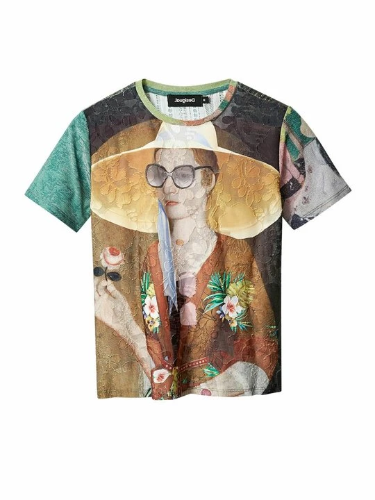 Zdjęcie produktu T-shirt z nadrukiem Desigual zielony