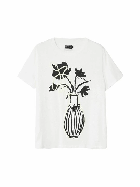 Zdjęcie produktu T-shirt z nadrukiem Desigual biały