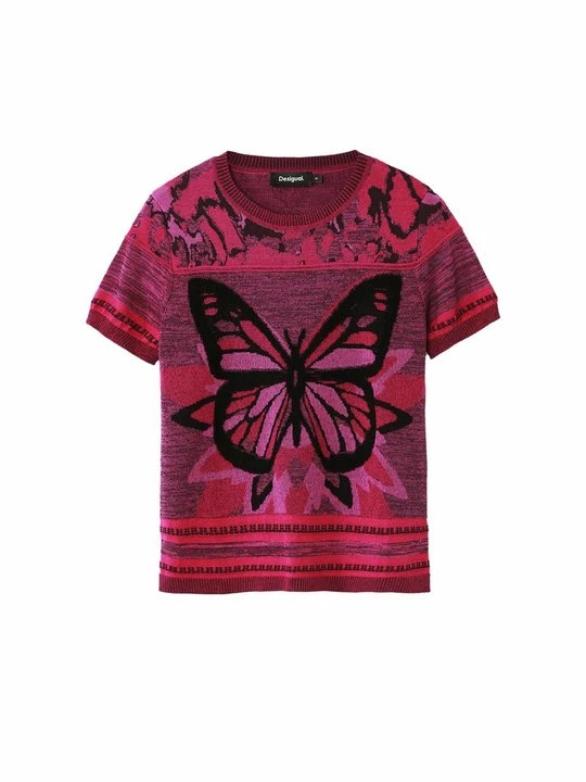 Zdjęcie produktu T-shirt z nadrukiem Desigual czerwony
