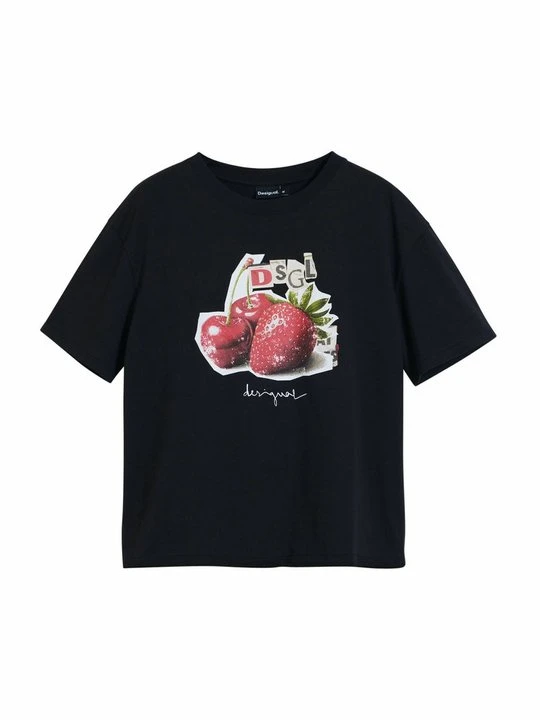 Zdjęcie produktu T-shirt z nadrukiem Desigual brązowy