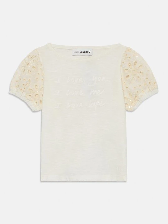 Zdjęcie produktu T-shirt z nadrukiem Desigual mleczny