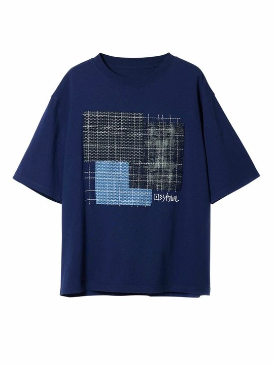 Zdjęcie produktu T-shirt z nadrukiem Desigual niebieski