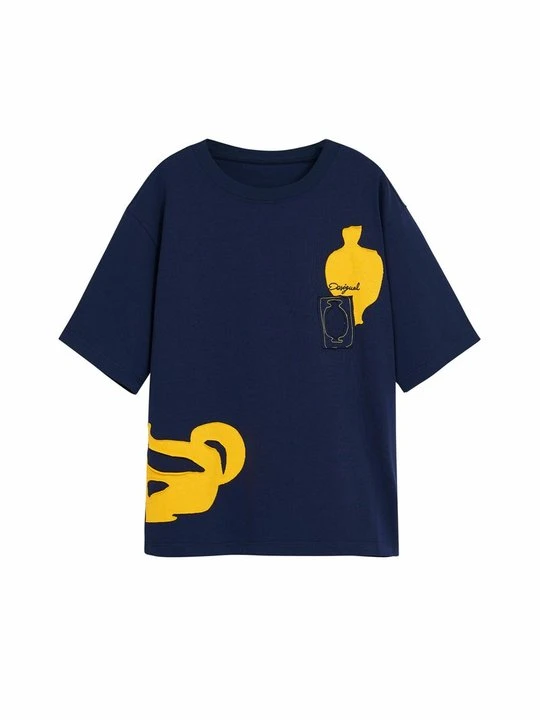 Zdjęcie produktu T-shirt z nadrukiem Desigual niebieski