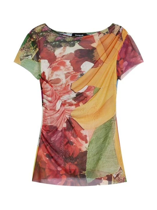 Zdjęcie produktu T-shirt z nadrukiem Desigual pomarańczowy