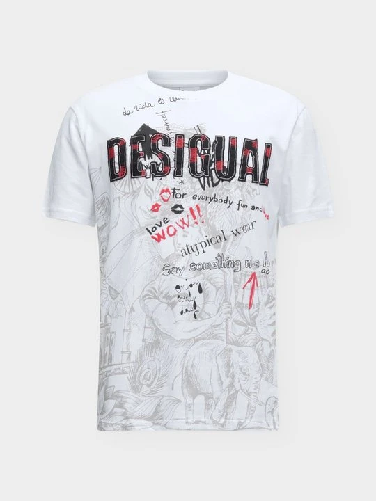 Zdjęcie produktu T-shirt z nadrukiem Desigual szary