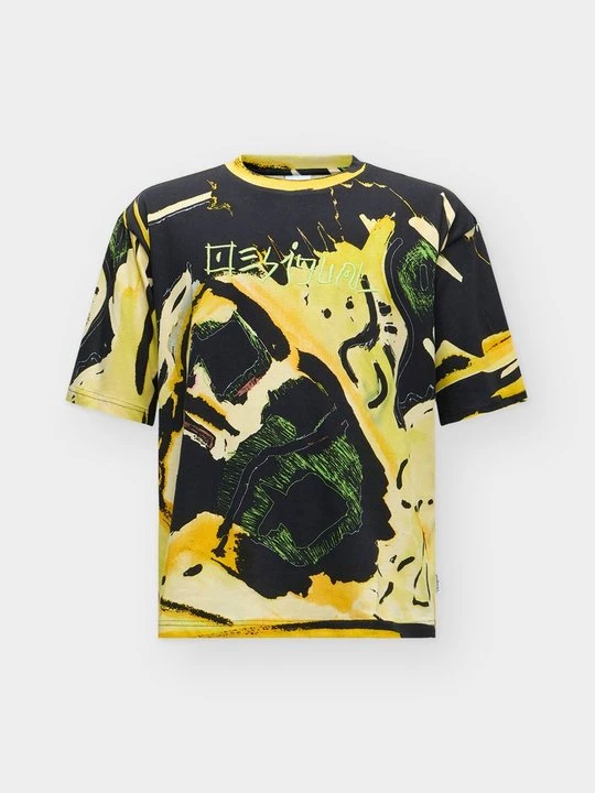 Zdjęcie produktu T-shirt z nadrukiem Desigual żółty