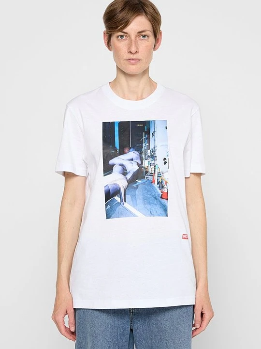 Zdjęcie produktu T-shirt z nadrukiem Diesel biały
