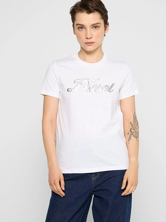 Zdjęcie produktu T-shirt z nadrukiem Diesel biały