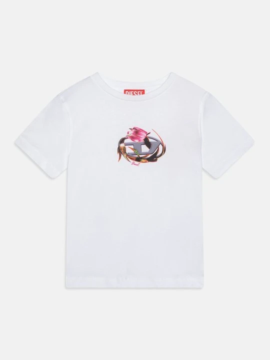 Zdjęcie produktu T-shirt z nadrukiem Diesel biały