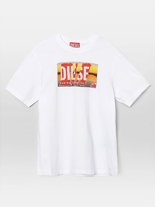 Zdjęcie produktu T-shirt z nadrukiem Diesel biały