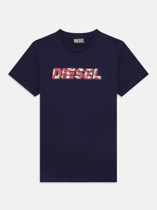 Zdjęcie produktu T-shirt z nadrukiem Diesel granatowy