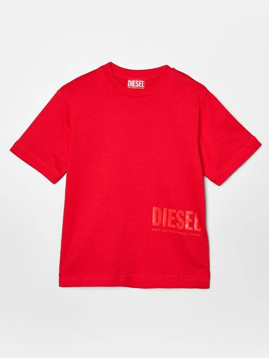 Zdjęcie produktu T-shirt z nadrukiem Diesel czerwony