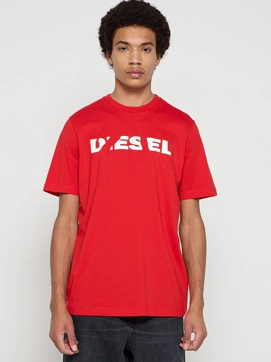Zdjęcie produktu T-shirt z nadrukiem Diesel czerwony